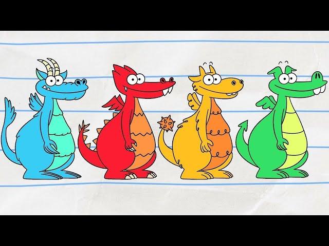  THE FOUR DRAGONS 🟡🟢 | Boy & Dragon | Cartoons for Kids | WildBrain Bananas