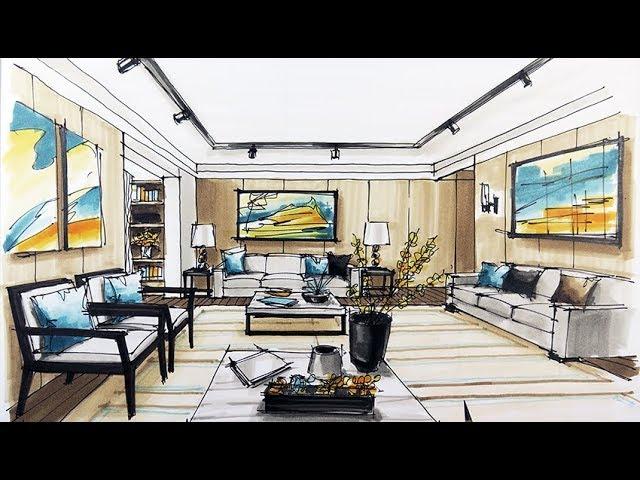 how to sketch interior design