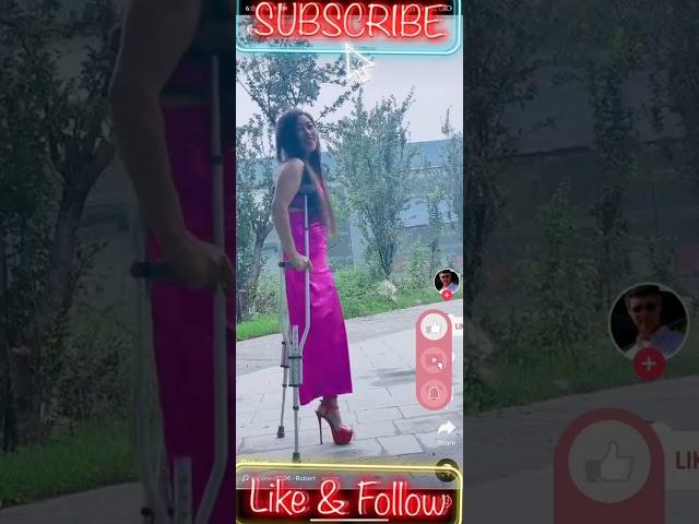 BEAUTIFUL AMPUTEE WOMEN ENJOY | #polio #crutches #oneleg #amputee #pegleg #wheelchair #disabled #️