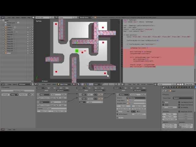 Zufallssteuerung Wegpunkte mit Python #1 - Blender 3D Game Engine Tutorial