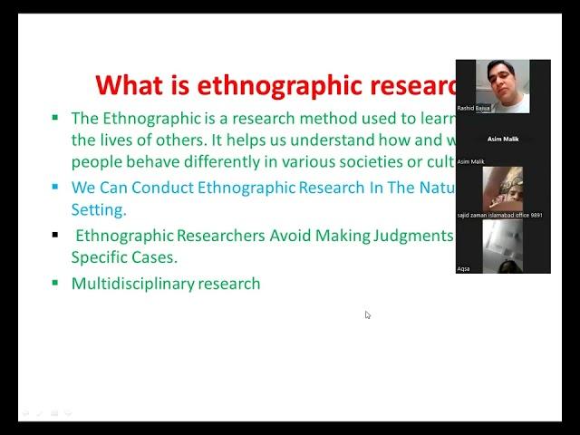 Ethnographic research and its type