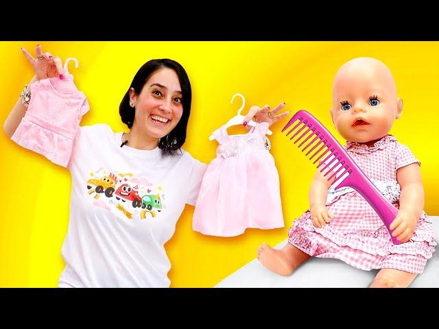 Giochi del parrucchiere e vestiti per le bambole Baby Born. Come una mamma per bambini in italiano