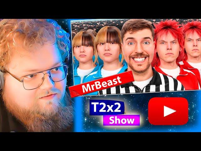 T2x2 СМОТРИТ 100 Близнецов Борются За $250,000 MrBeast / РЕАКЦИЯ T2x2