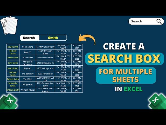 Create a Search Box for Multiple Sheets in Excel