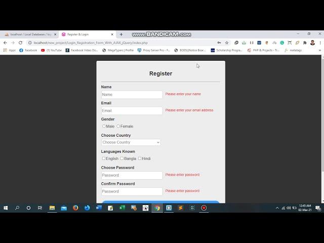 Login Registration Form With AJAX jQuery