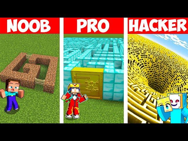 Minecraft NOOB vs PRO vs HACKER: RIESEN LABYRINTH BAU CHALLENGE 