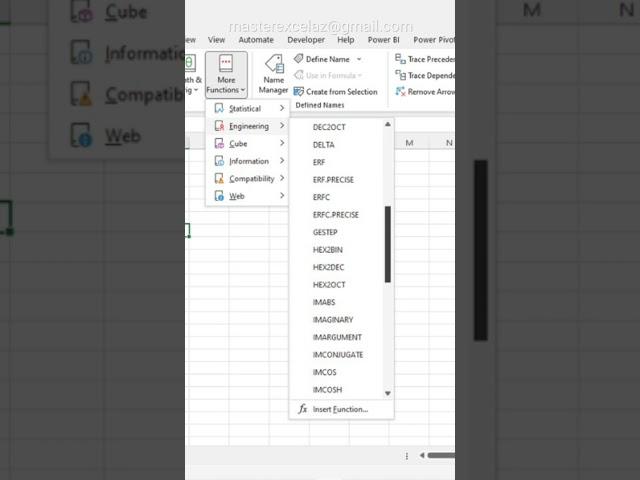 All engineering formulas in excel #shorts