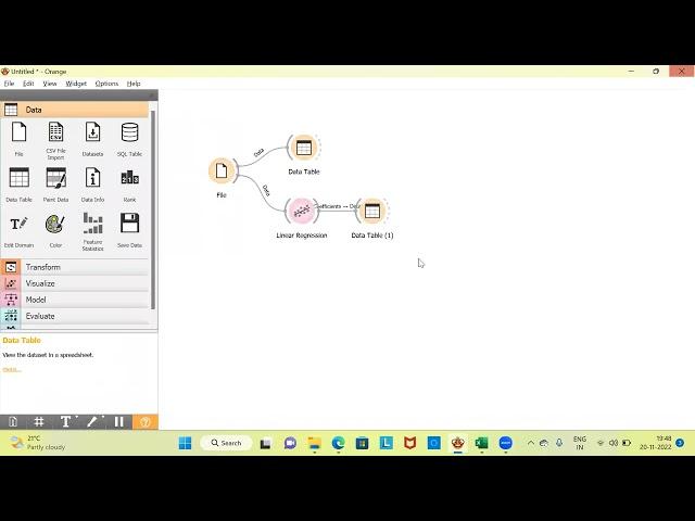 Learn Linear Regression using Orange