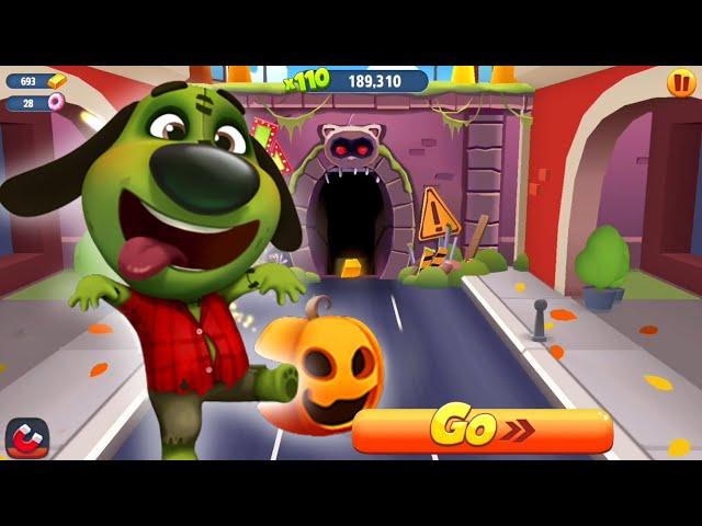 Zombie Ben Gold Run vs Raccoon Boss | Cops And Robbers Halloween (Full Screen Game)