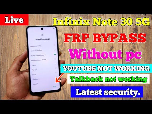 Infinix Note 30 5G FRP Bypass Android 13 | New Method | Infinix (X6711) Gmail Id Bypass Without Pc |