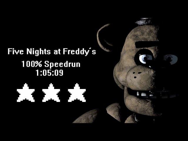 Скоростное прохождение Five Nights at Freddy's 100% (speedrun) 1:05:09