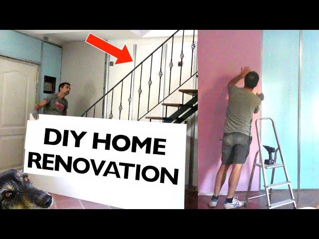 DIY Drywall Installation (time-lapse) - Do-It-Yourself Home Renovation part-2