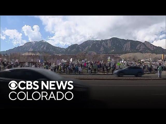 Hundreds protest outside NOAA office in Denver metro area after many employees laid off