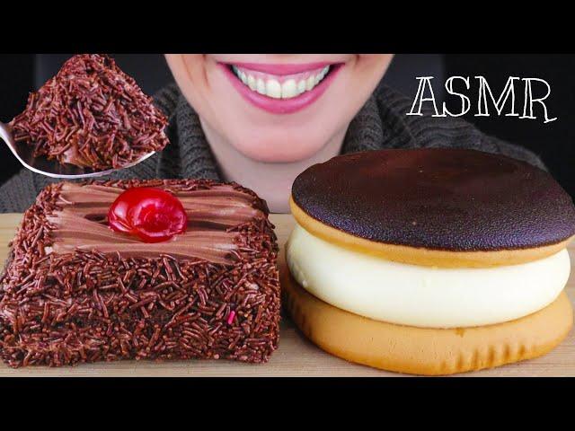 CHOCOLATE MOUSSE CAKE & GREEK CAKE SANDWICH  | ASMR Eating Sounds | No Talking Mukbang - 먹방