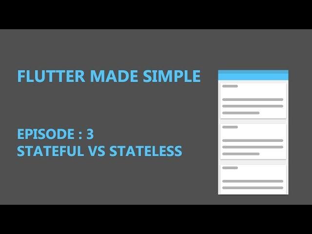 Flutter For Beginners - Episode 3 Stateful vs Stateless