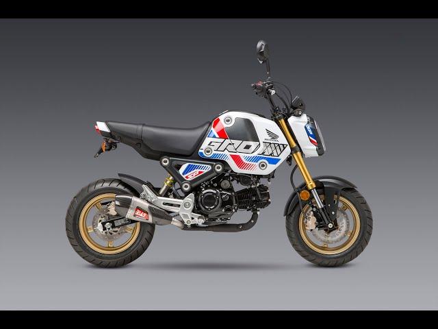 2022 Honda Grom Exhaust Stock Vs. Yoshimura RS-9T slip-on