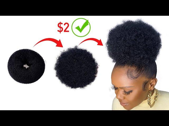 WOW!!! DIY $2 Afro Bun/ Hairstyle On A Budget