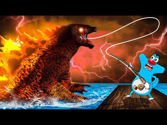 Roblox Oggy Caught A Rare Godzilla In Fishing Go With Jack