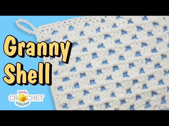 Straight Granny Shell Stitch Crochet Pattern & Dishcloth Tutorial