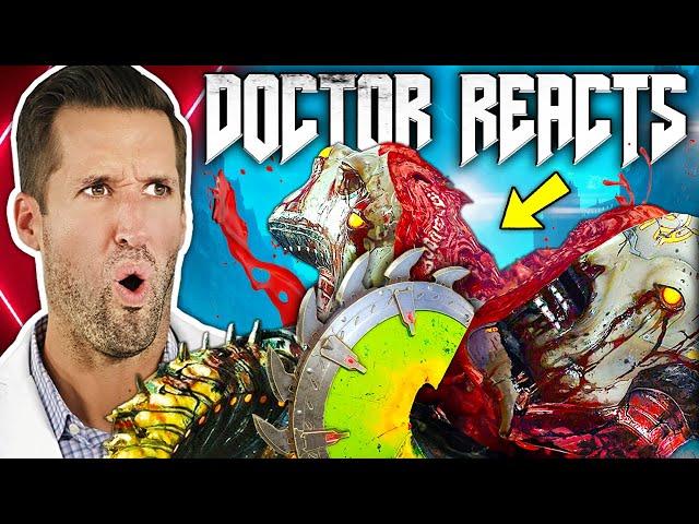 ER Doctor REACTS to DOOM: The Dark Ages Glory Kills