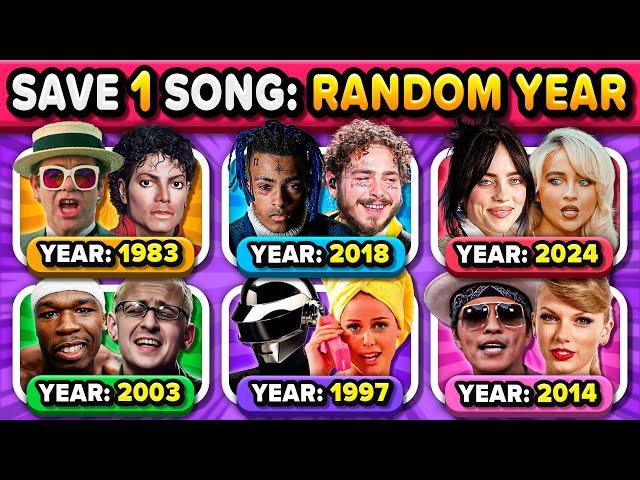 Save One Song: RANDOM YEAR (6 Songs Challenge) | Music Quiz