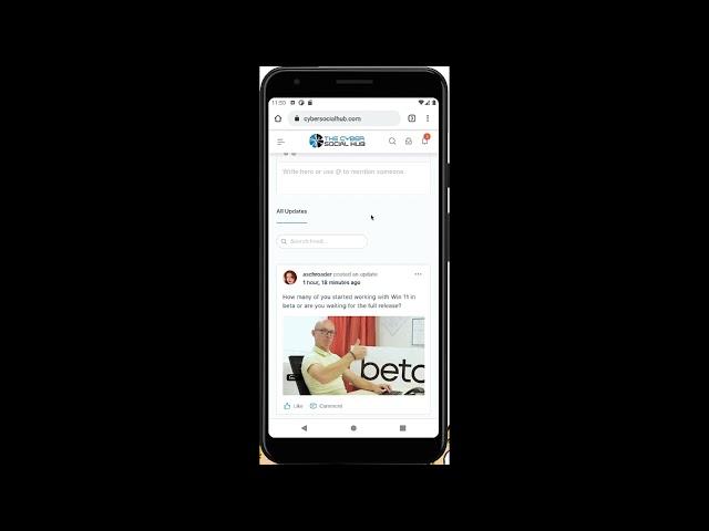 Make a Cyber Social Hub bookmark display on Android's home screen