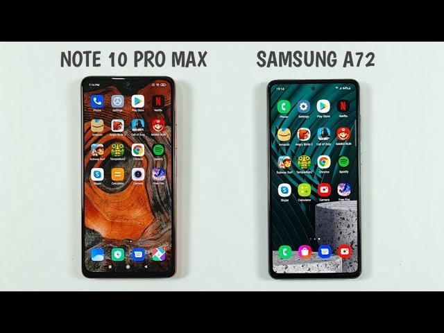 Samsung A72 vs Redmi Note 10 Pro Max Speed Test & Camera Comparison