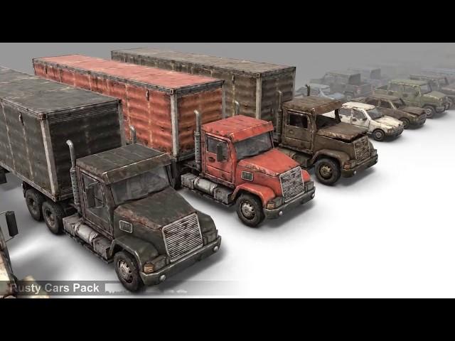 Rusty Cars Pack for Unity3d Asset Store V4