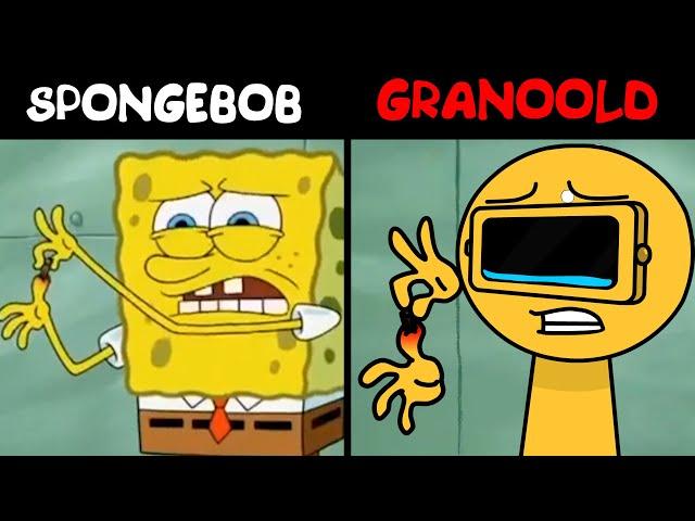 SpongeBob Removing A Splinter and Garnold (SPRUNKI ANIMATION COMPARISON)