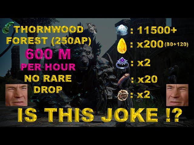 BDO - Thornwood Forest (250AP) : 11.5k+ Trash/Hour, 80 Caphras, 20 Fang, x2 Ring