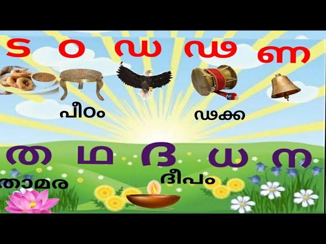 Malayalam Alphabets/ മലയാളം അക്ഷരമാല / വ്യഞ്ജനാക്ഷരങ്ങൾ /ട ഠ ഡ ഢ ണ / ത ഥ ദ ധ  ന