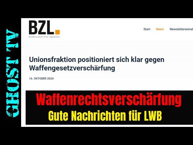 CDU positioniert sich gegen die Waffenrechtsverschärfung - Gute Nachricht für LWB #bzl