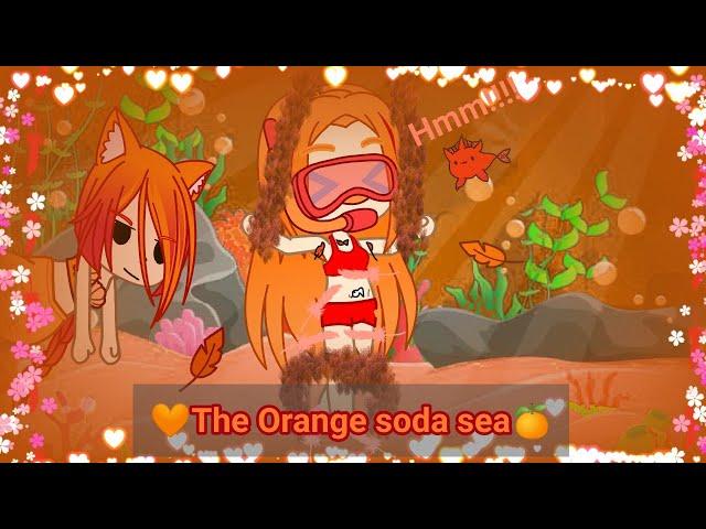 Sabrina being tickled by the sea of ​​orange soda