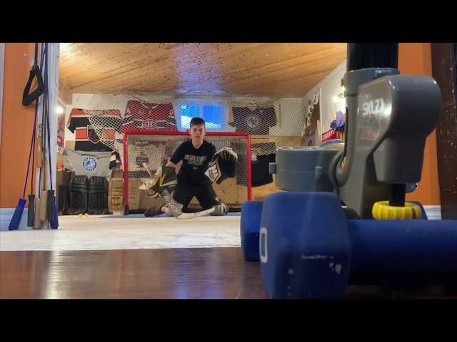 Goalie Gab (13 years old) (Hockey Drills)