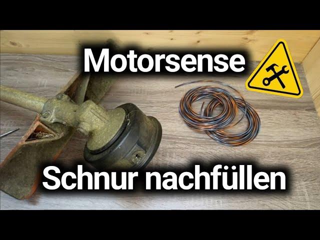 Motorsense Schnur nachfüllen - Freischneider Faden wechseln - Rasentrimmer - Mähfaden - Anleitung 