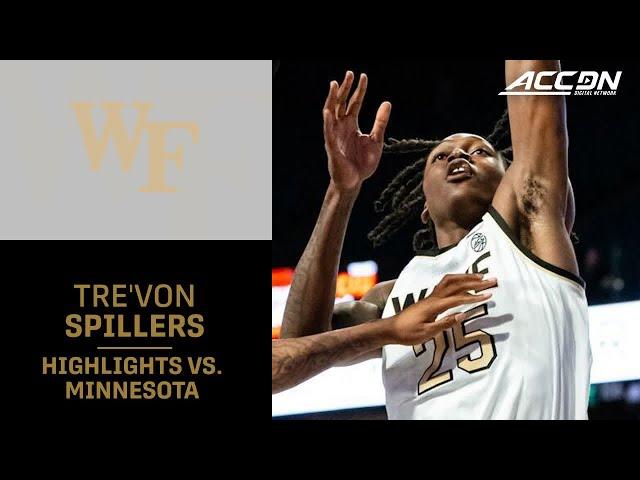 Wake Forest's Tre'Von Spillers A Man Among Men In The Paint In Win Over Minnesota