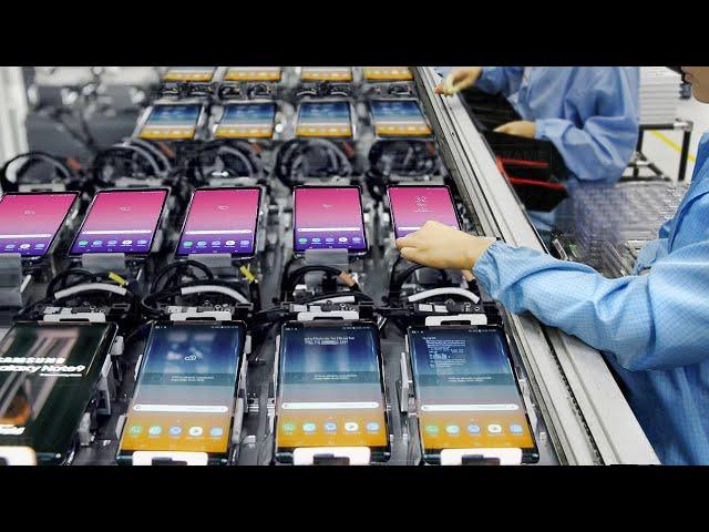 Inside Samsung Futuristic Factory Building Massive Amount of Smartphone - Production Line