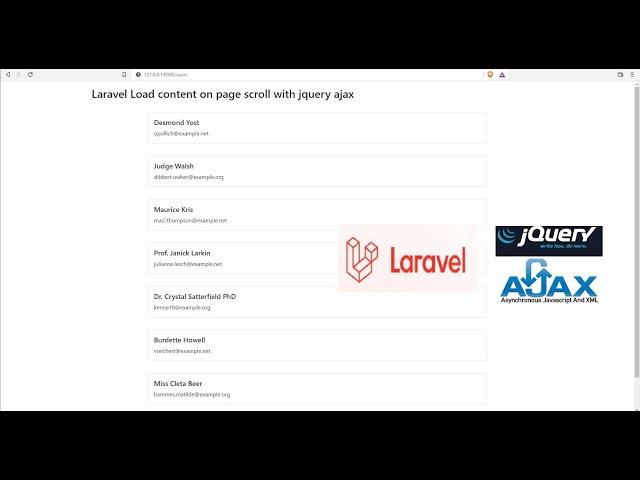 Laravel 9 Load content on page scroll with jquery ajax