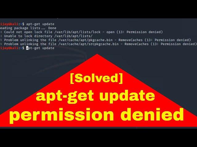 Solved apt get update permission denied