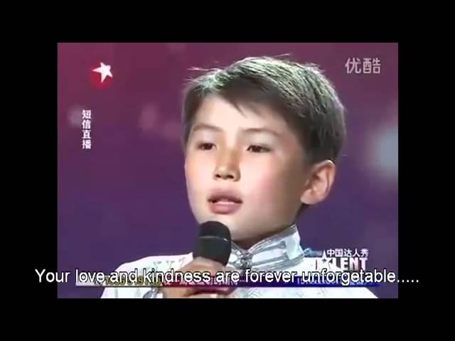 China Got Talent 2011 : Mongolian boy singing for his mom (Eng Sub)