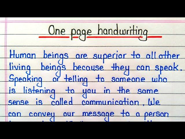 One page handwriting || English writing || 1 page writing in english