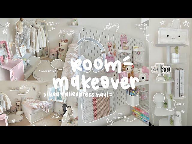 aesthetic room makeover  ikea + aliexpress haul, business launch, building herman miller shelf