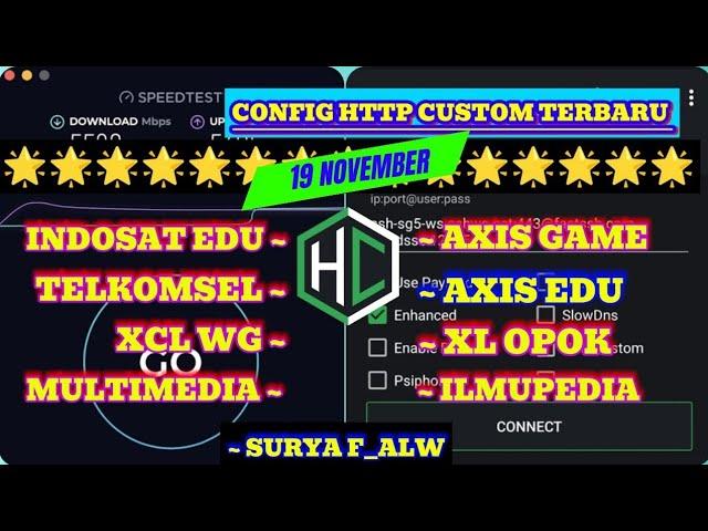 Update Config Http Custom || Axis Game Telkomsel Xl Indosat SSH Premium 19 November