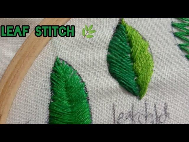 Leaf Stitch|hand embroidery work|boarder work for beginners| #how to make leaf stitch #111