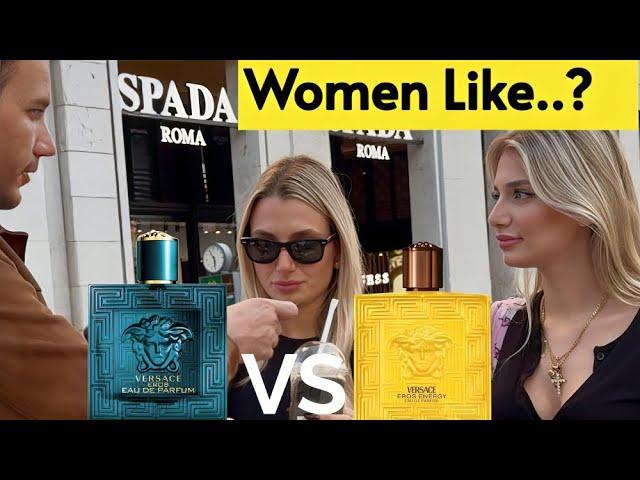 Women React to NEW Versace Eros Energy VS  Versace Eros EDP