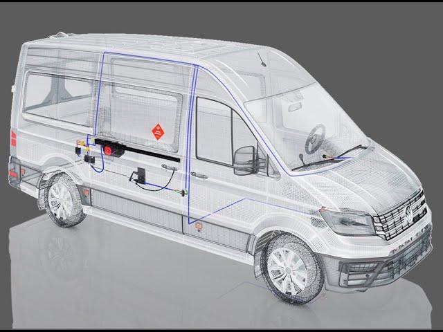 Schiebetür,  nachgerüstet mit Ador Croco 107, am Fiat Ducato 250 Pössl und viele andere Kastenwagen