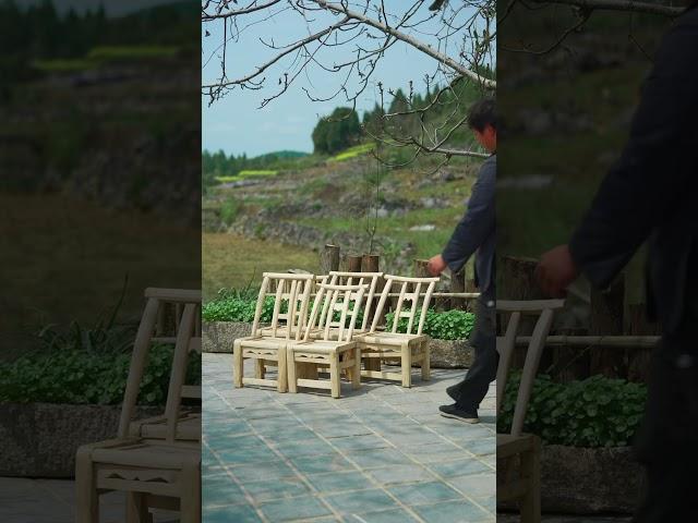 7. Western Hunan traditional pine chair : 【horse bench】#production #中国传统技艺  #手工 #手艺人  #countryside