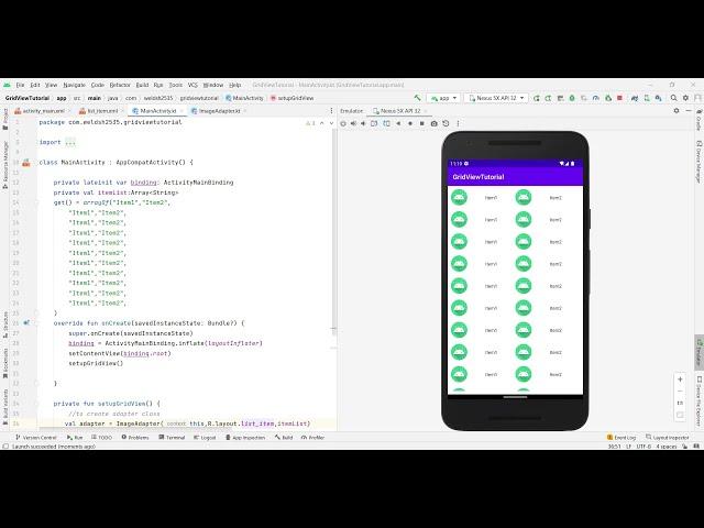 How to Implement GridView in Android Studio Kotlin