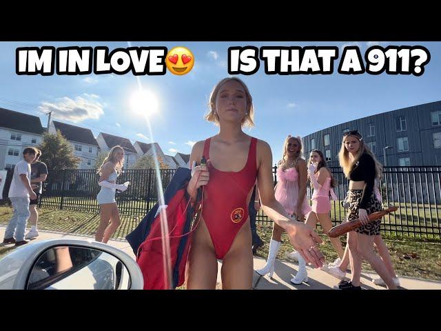 COLLEGE GIRLS FREAK OUT OVER PORSCHE TURBO S (cops kick us out)