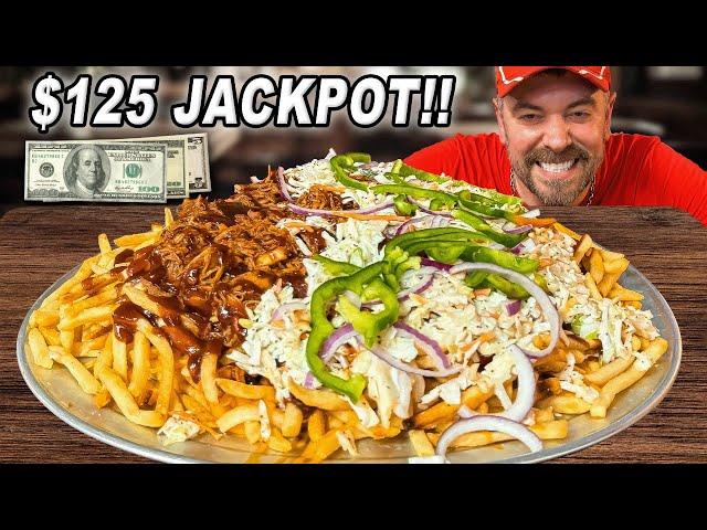 Beat This "Here Piggy" BBQ Pork Loaded Cheese Fries Challenge and Win the CASH Jackpot!!